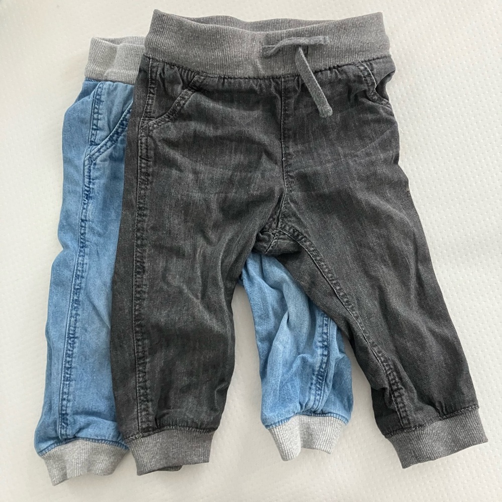 Bundle of 2 and blue jogger jeans H&M baby toddler boy pants denim 18m